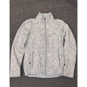 The North Face Jacket Womens S/P Grey Speckle Print Full Zip Softshell